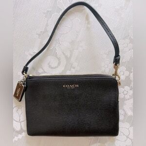 Coach Black Leather Wristlet